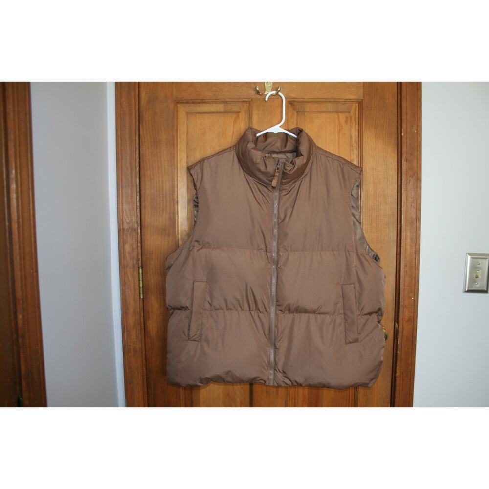 Women’s XL Dazy Brown Zipper Up Polyester Vest